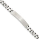Sterling Silver Engraveable Antiqued Curb Link ID Bracelet, 7 x 6mm