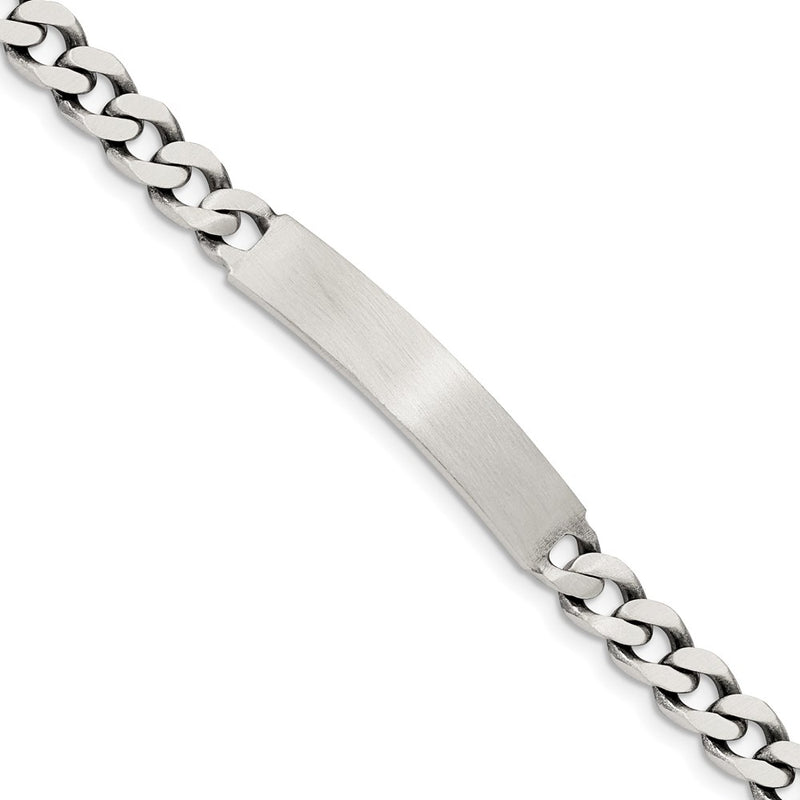 Sterling silver curb link engravable ID bracelet