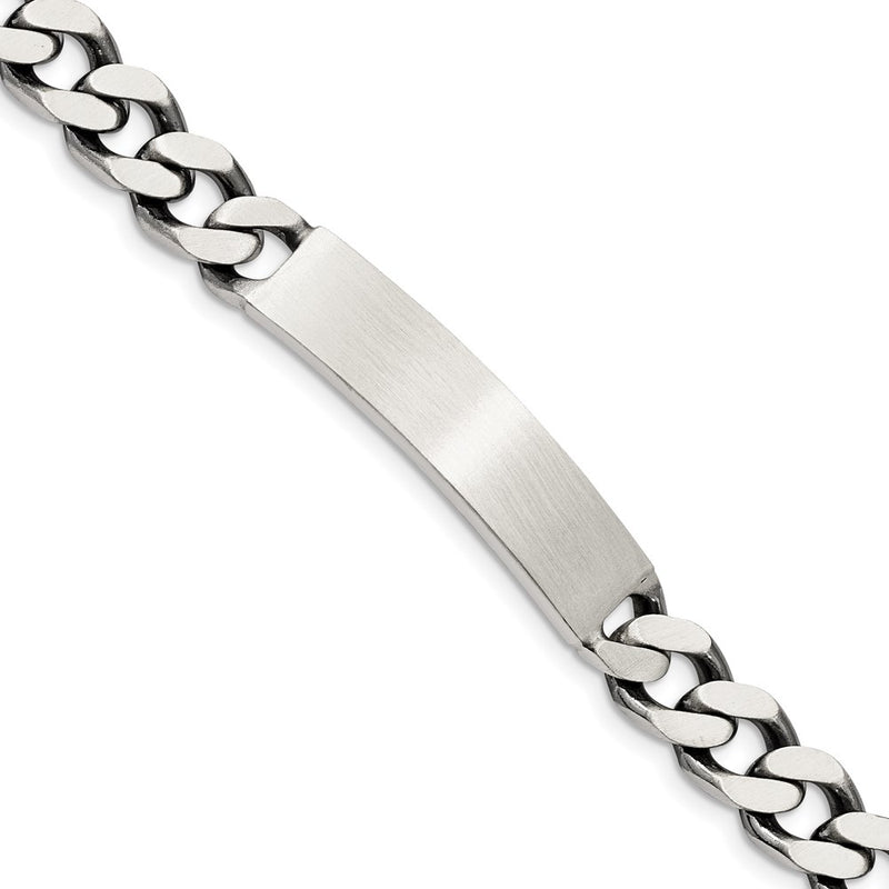 Sterling silver curb link engravable ID bracelet