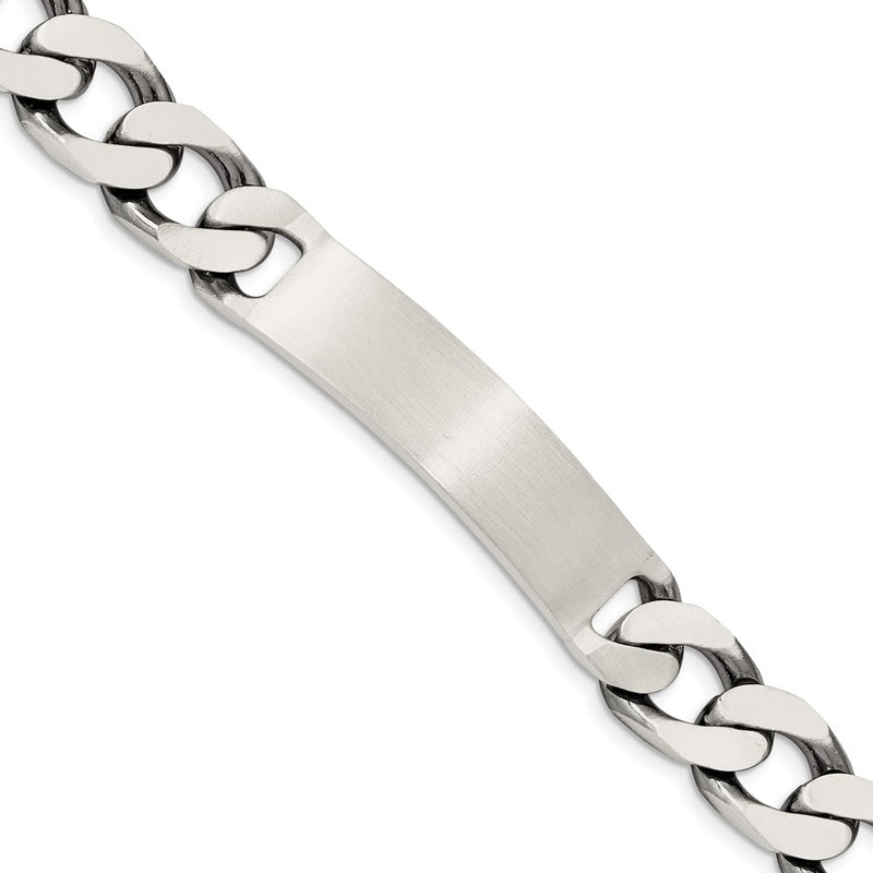 Sterling silver curb link engravable ID bracelet