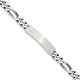 Sterling Silver Engraveable Antiqued Figaro Link ID Bracelet, 8 x 7mm
