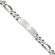 Sterling Silver Engraveable Antiqued Figaro Link ID Bracelet, 7 x 8mm