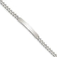 Sterling Silver Polished Engraveable Curb Link ID Bracelet, 8 x 5mm