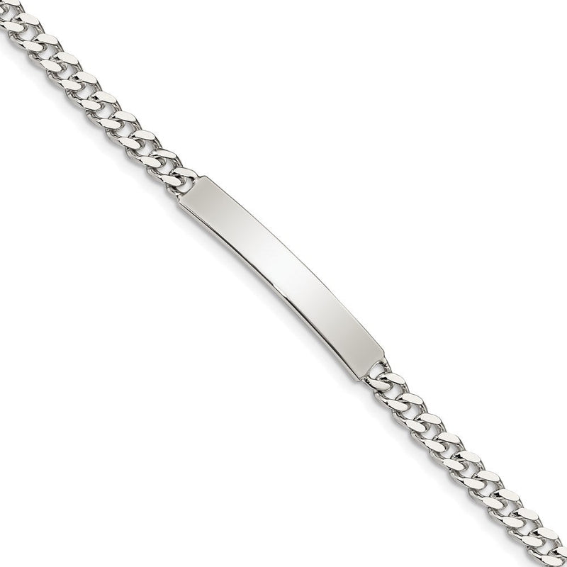 Sterling silver curb link engravable ID bracelet