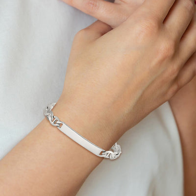 Sterling Silver Engraveable Anchor Link ID Bracelet