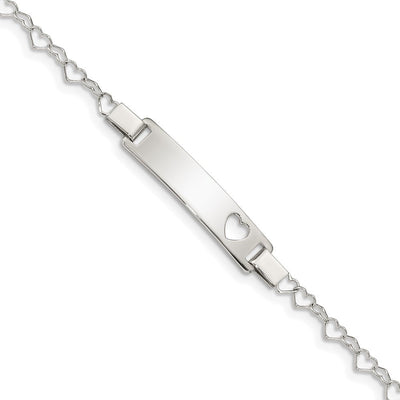 Sterling Silver Heart Baby ID Bracelet