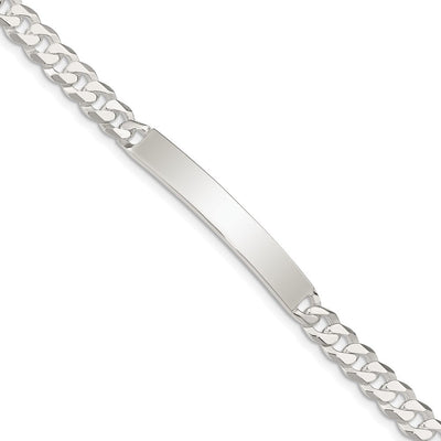 Sterling Silver Curb Link ID Bracelet, 7.5 x 6mm (-7.5)