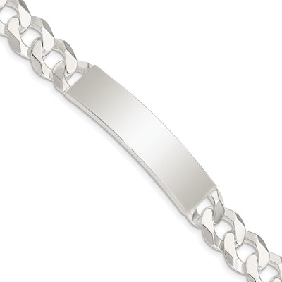 Sterling Silver Curb Link ID Bracelet, 7.5 x 6mm