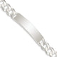 Sterling Silver Curb Link ID Bracelet, 7.5 x 6mm