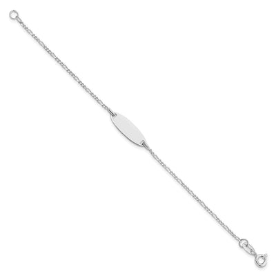 Sterling Silver Polished Childrens 6in ID Bracelet, 6 x 7mm
