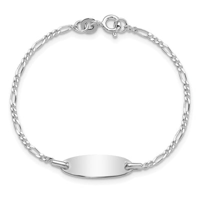 Sterling Silver Polished Childrens 6in ID Bracelet, 6 x 6.6mm