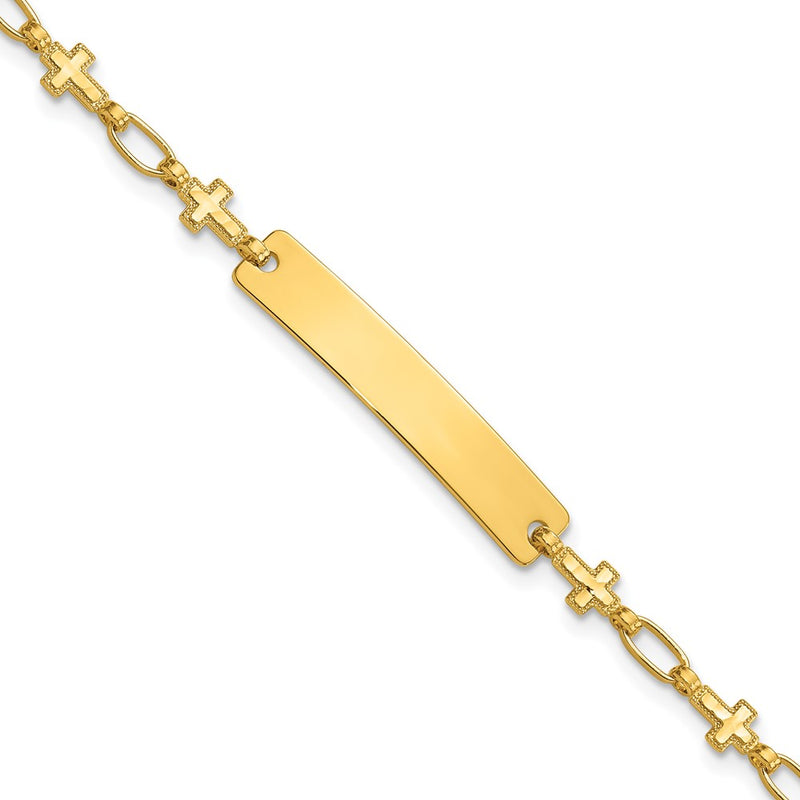 Sterling silver cross ID bracelet