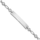 Sterling Silver Rhodium-plated 7. Bezel CZ ID Bracelet