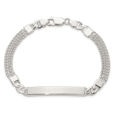 Sterling Silver Double Strand Curb Link 8in ID Bracelet