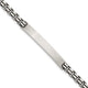 Sterling Silver Antiqued Brushed Fancy Box Link 6.00 x Rectangle Plate ID Bracelet