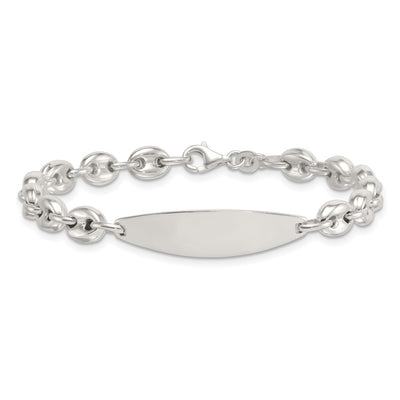 Sterling Silver Polished Mariner/Anchor Link ID Bracelet, 7.5 x 5mm