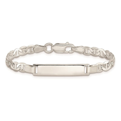 Sterling Silver Engraveable Childrens ID Anchor Link Bracelet
