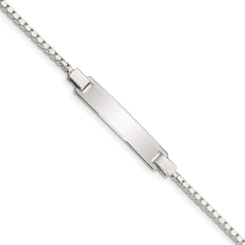 Sterling silver box link engravable bracelet