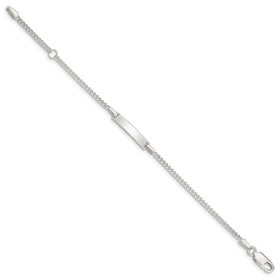 Sterling Silver Polished Childrens ID Curb Link 5in Plus 1in Ext. Bracelet