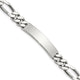 Sterling Silver Polished Engraveable Figaro Link ID Bracelet, 8.5 x 8mm