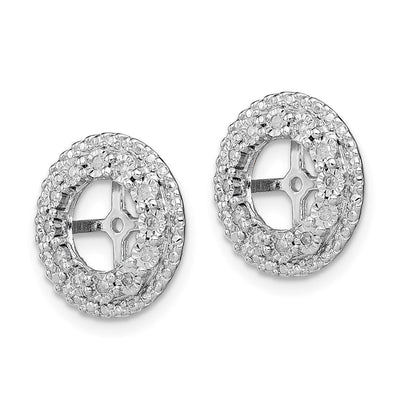 Sterling Silver Rhodium Diam. Earring Jacket, 13 x 13mm