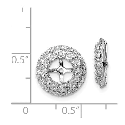 Sterling Silver Rhodium Diam. Earring Jacket, 13 x 13mm
