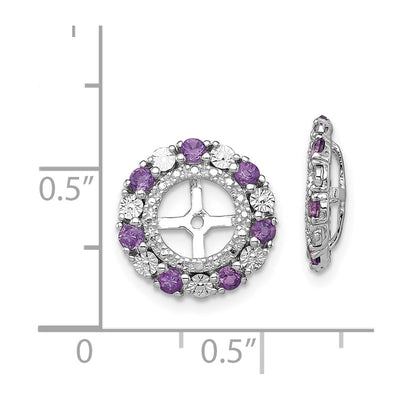 Sterling Silver Rhodium Amethyst Earring Jacket