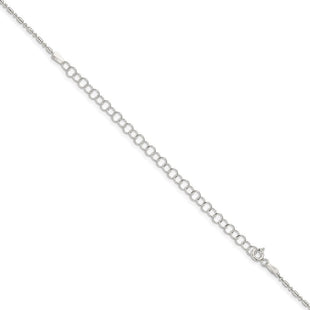 Sterling Silver Fancy Beaded Chain w/4in ext. (Style QK30E-22)