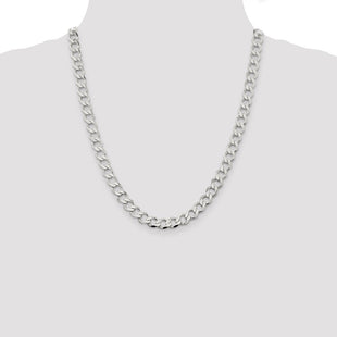 Sterling Silver Semi-solid Flat Curb Chain (Style QLFB180-22)