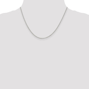 Sterling Silver Open Elongated Link Chain (Style QLL050-18)