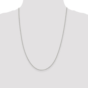 Sterling Silver Open Elongated Link Chain (Style QLL050-24)