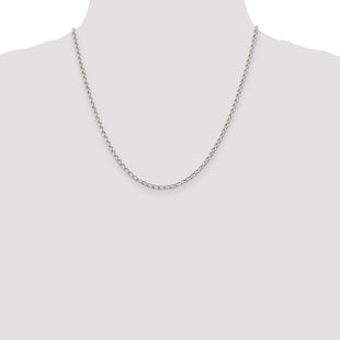 Sterling Silver Open Elongated Link Chain (Style QLL080-20)