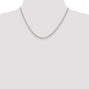Sterling Silver Open Elongated Link Chain (Style QLL100-18)