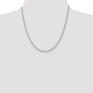 Sterling Silver Open Elongated Link Chain (Style QLL100-20)