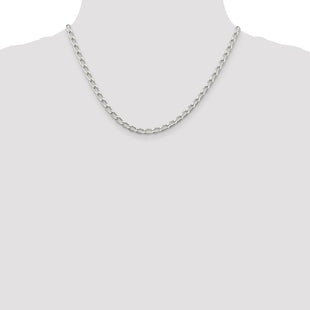 Sterling Silver Open Elongated Link Chain (Style QLL120-18)