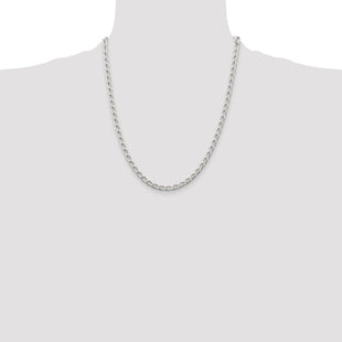Sterling Silver Open Elongated Link Chain (Style QLL120-22)