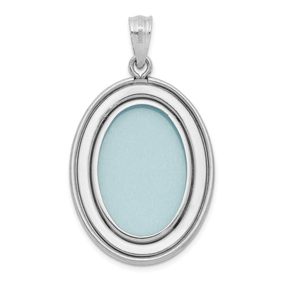 Sterling Silver Rhodium-plated Always On My Mind Diamond Star Oval Open Loc