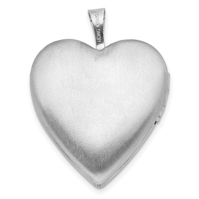 Sterling Silver Rhodium-plated Enameled Flower w/ Mom Heart Locket