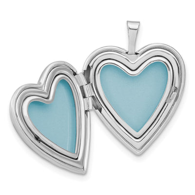 Sterling Silver Rhodium-plated Enameled Flower w/ Mom Heart Locket
