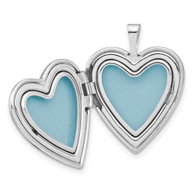 Sterling Silver Rhodium-plated Polished Hearts Border Heart Locket