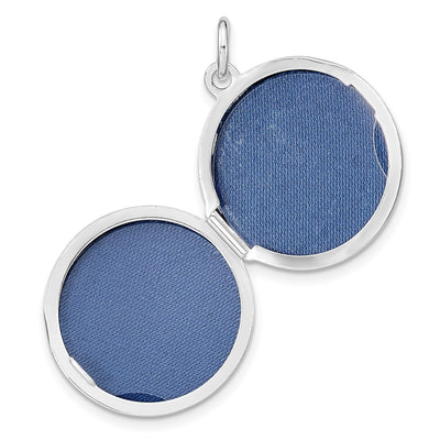 Sterling Silver Rhodium-plated CZ Compass Round Locket