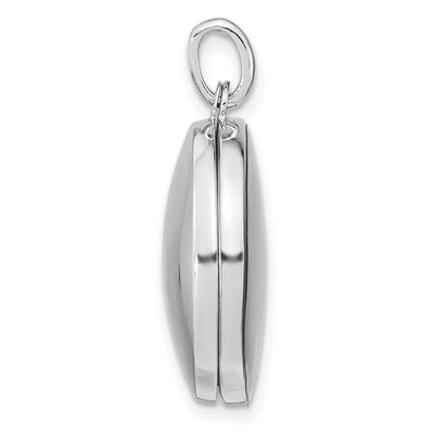 Sterling Silver Rhodium-plated CZ Stars Swing Locket
