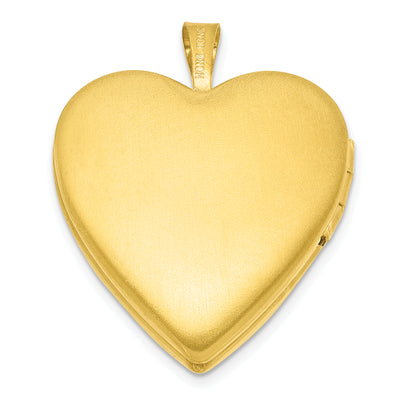 Sterling Silver Gold-plated Polished Front/Satin Back Heart Locket