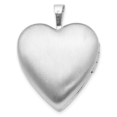Sterling Silver Rhodium-plated Polished Heart Ash Holder Locket