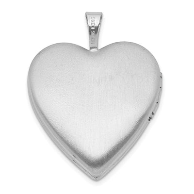 Sterling Silver Rhodium-plated Epoxy Floral Mom Heart Locket