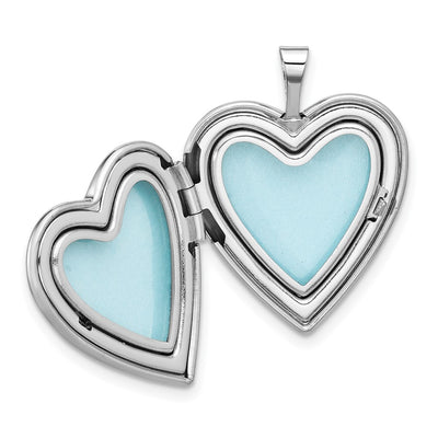 Sterling Silver Rh-plated Epoxy Forever In My Heart Rose Locket