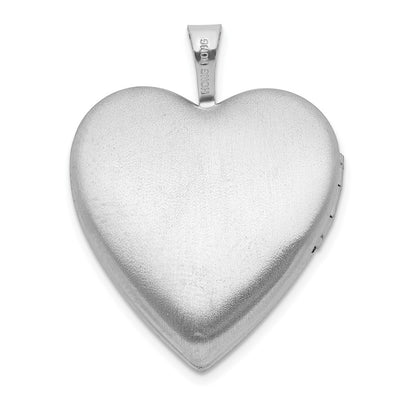 Sterling Silver RH-plate Polished/Satin Epoxy Butterfly Heart Locket