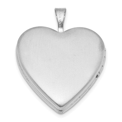 Sterling Silver Rhodium-plated MY ANGEL Angel Wings Heart Locket