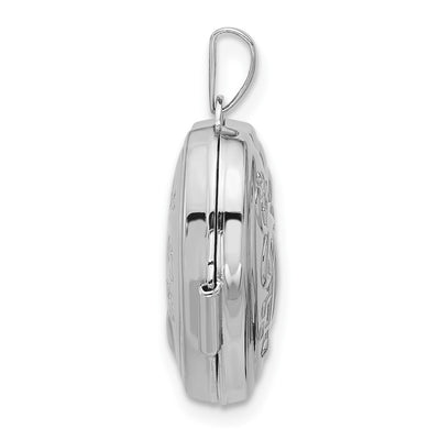 SS Rhod-plated Polished Key to my Heart Reversible Heart Locket