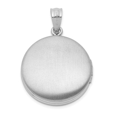 Sterling Silver Rhodium-plated Floral Filigree Round Locket